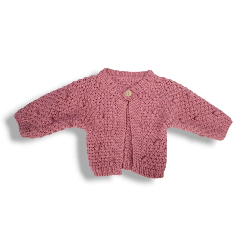 So‎ Dorable Baby Girls Popcorn Knit Button Cardigan Sweater Dusty Pink 0-6M
